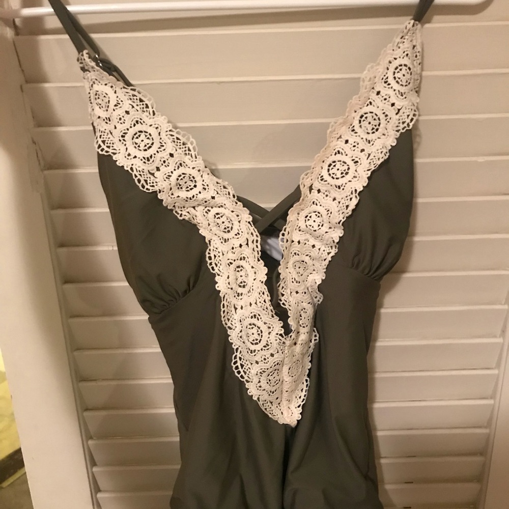 Cupshe one piece bathing suit with lace top